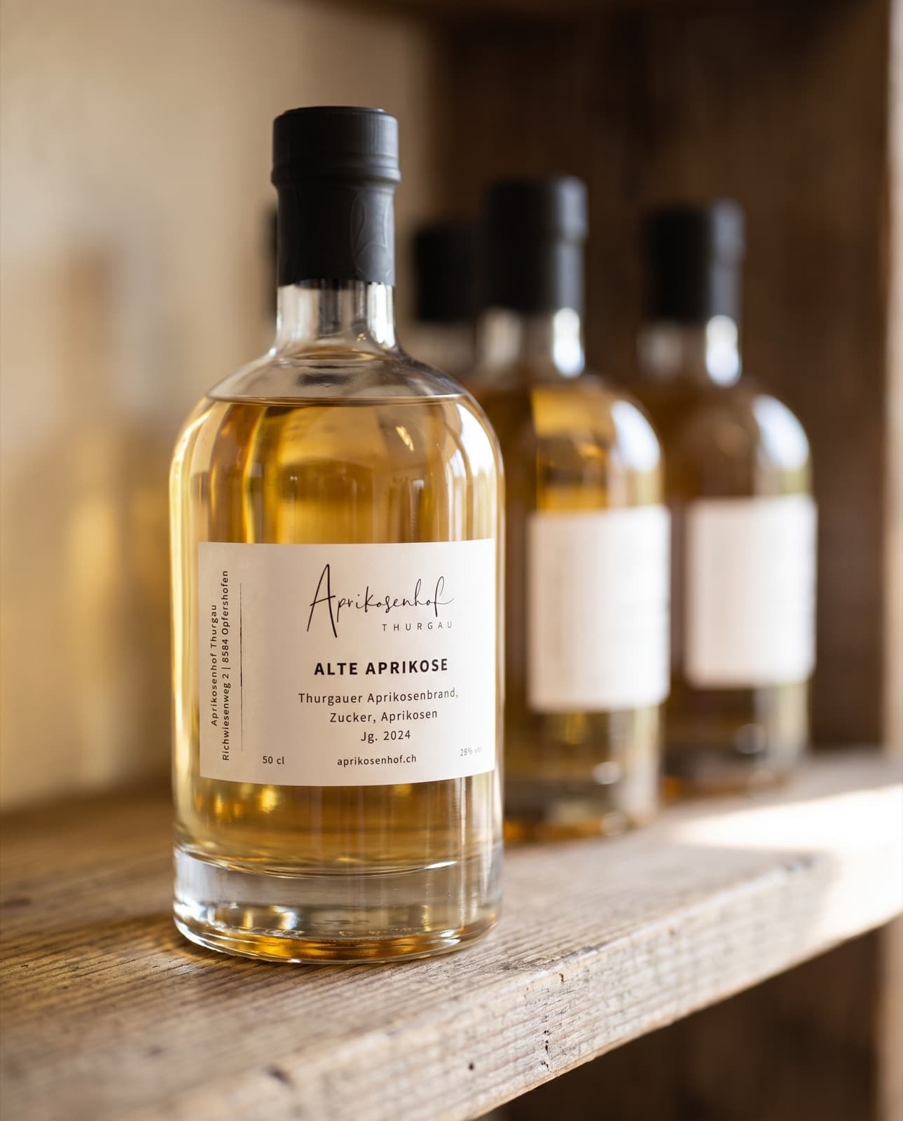 Alte Aprikose — Im Fass gereift, 28 % Vol., Aprikosenhof Thurgau
